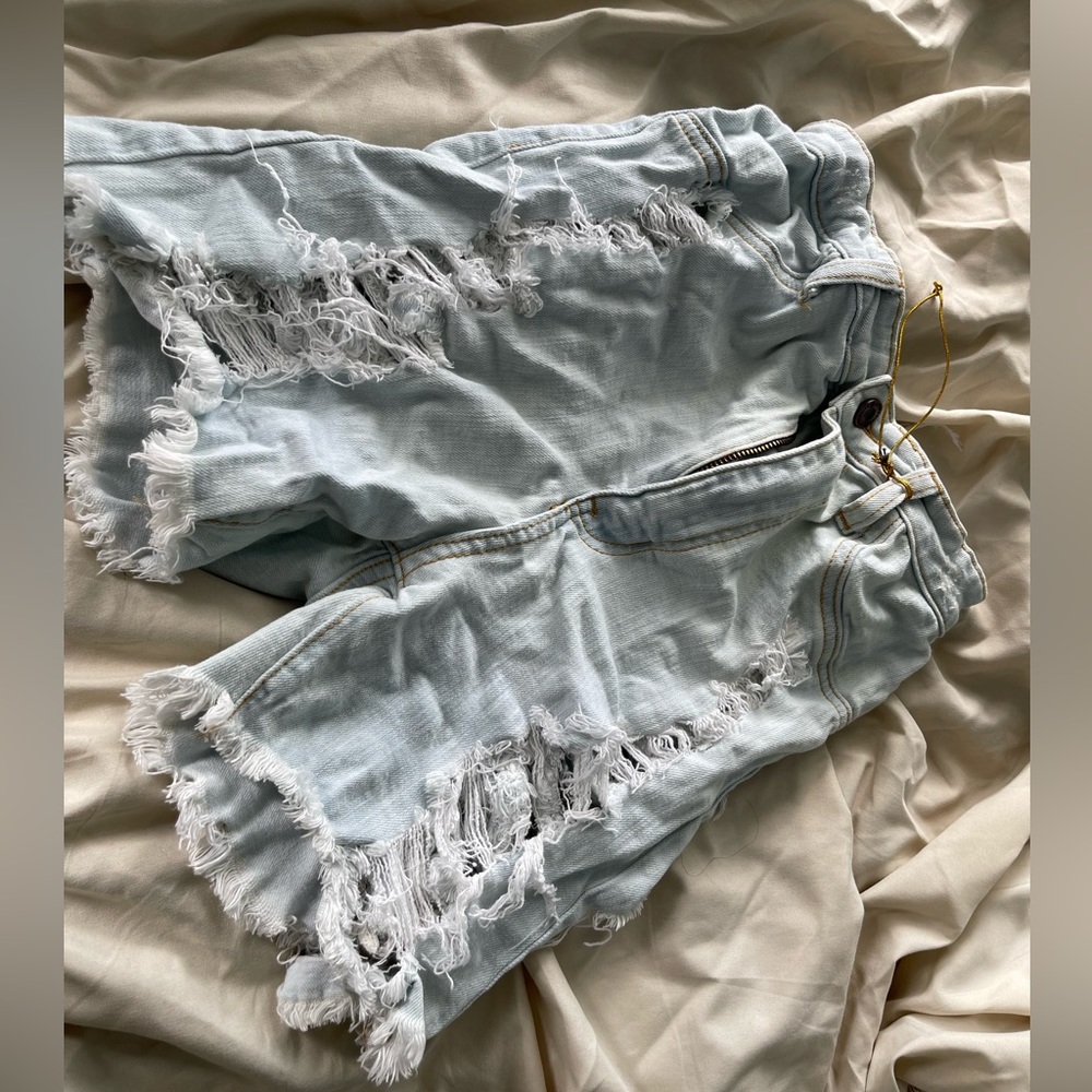 Fashion Nova Aphrodite Large Jean Shorts Denim High Waisted 30